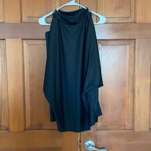 Open Shouldered Long Black Shirt